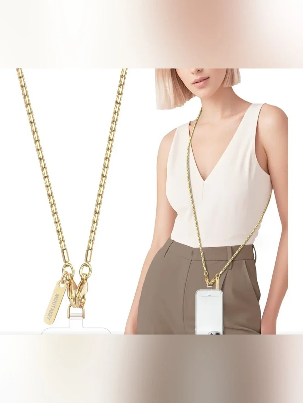 NWT Gold Phone Crossbody Lanyard Holster - Stylish Hands-Free Carry